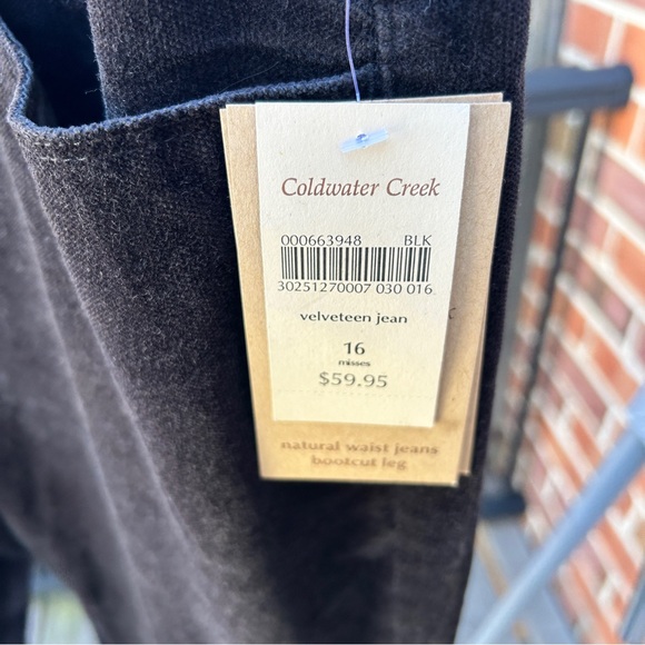 Coldwater Creek Black Velveteen Jeans 16 NWT - Picture 3 of 6